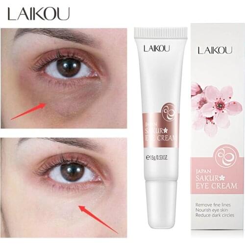 LAIKOU Sakura Eye Cream Anti-Aging Firming Smoothing Wrinkles Anti-Puffiness Essence Remove Dark Circle Brighten Eyes Skin Care