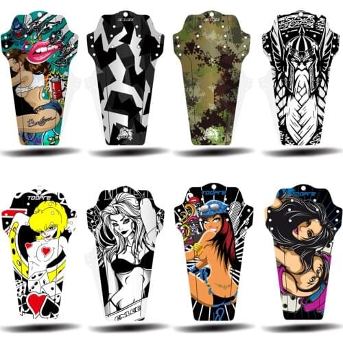 Mountain Bike Mudguard Carbon Fiber Pattern Color DH Downhill Mountain Bike Saddle Universal Mud Removal Tile Bicycle Fenders