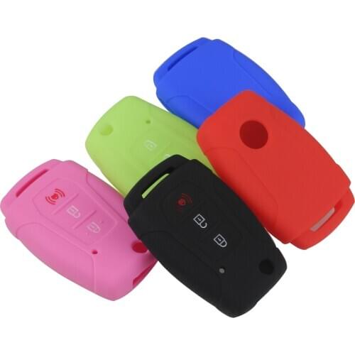 Kutery 10pcs/lot 3 Buttons Key Case Silicone Protect Shell For Ssangyong Rexton Korando Tivoli Car Styling