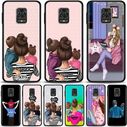 Super Dad Mom Love Baby Girl Boy Phone Case for Xiaomi Redmi Note 9 9s 8T 8 Pro 7 8A 9A 9C 9T 9i 9 Power Matte Bumper Coque TPU