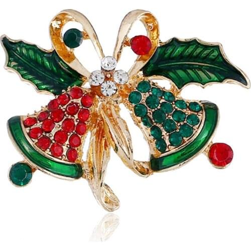 CRLEY Fashion Woman Girl Brooch Classic Christmas Bell Charm Gifts High Quality Accessories Simple Brooches All-matches Brooch