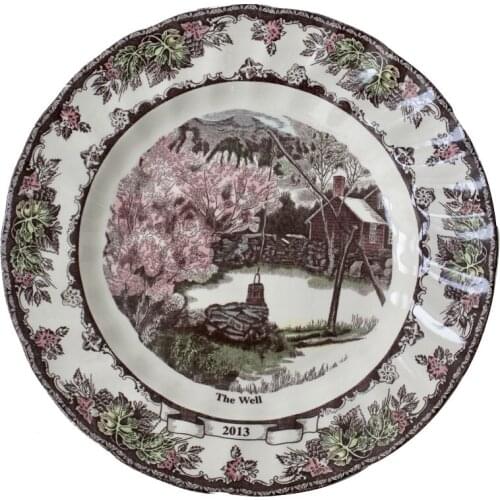 The Friendly Village Dinner Set Elegant England Style Dinner Ware Ceramic Breakfast Plate Beef Dishes Dessert Dish Soup Bowl