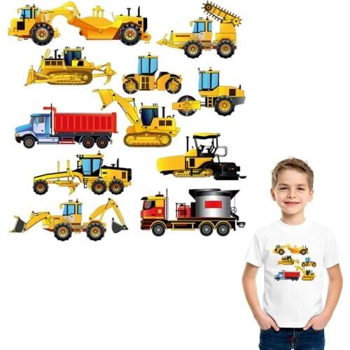 Boys Toy Car Thermal Transfer Clothes Diy Accessory Iron On Stickers Heat Transfer Fashion Cartoon Patch