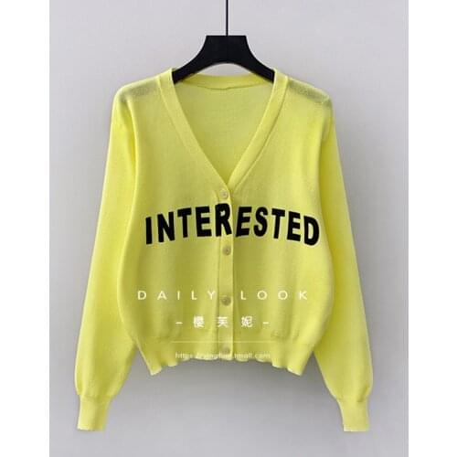 Streetwear Loose Letter embroidery Women Sweaters Korea Oversize Knit Woman Sweater New Spring Fashion Female Cardigan Clothing