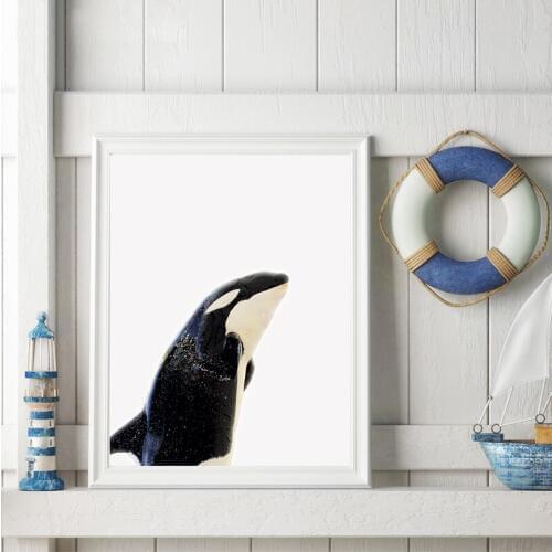 Whale Baby Arctic Animals Canvas Print Nursery Wall Art Picture Cute Animal Modern Nordic Decoration Painting Kids Room Decor