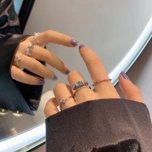 ZN 3PC/Set Metal Geometry Circular Knotted Fashion Rings Set Opening Finger Accessories Tail Ring for Women Jewelry Gifts