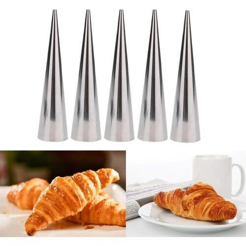 Baking Cones Stainless Steel Spiral Croissant Tubes Horn Bread Pastry making Cake Mold Baking Supplies