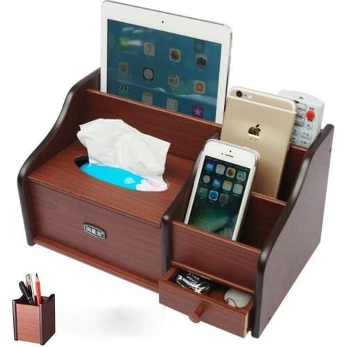 Tissue box wooden pumping box Chinese multifunctional household living room simple coffee table desktop remote control napkin MJ