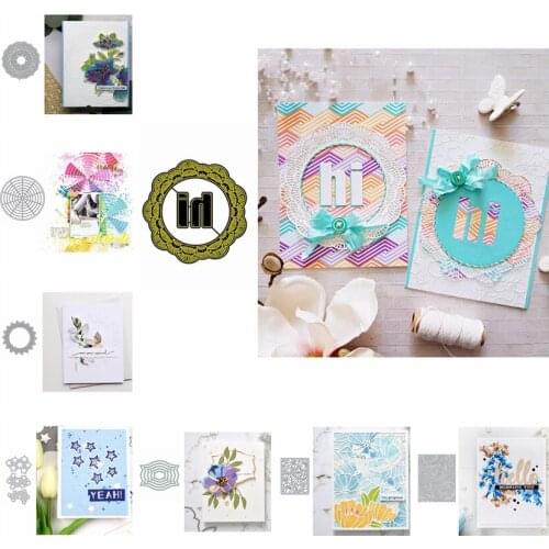 Circle Hi Star Rectangle Flower Frame DIY Die Cut Scrapbooking Template Card Album Embossing Stencil Crafts New Dies 2019
