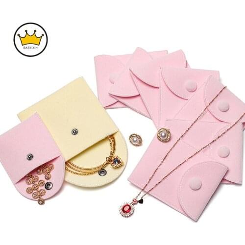 Jewelry Packaging Bag Soft Velvet Snap Bag Plush Cloth Bag Packaging Wenwan Bag Earrings Ring Storage Pouch