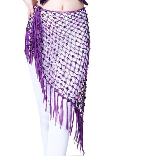 Hollow Mesh Sequin Hip Scarf, Fishnet Triangle Sscarf, Waist Chain, Belly Dance Hip Scarf, Sequin Decorated Waist Scarf, shawl