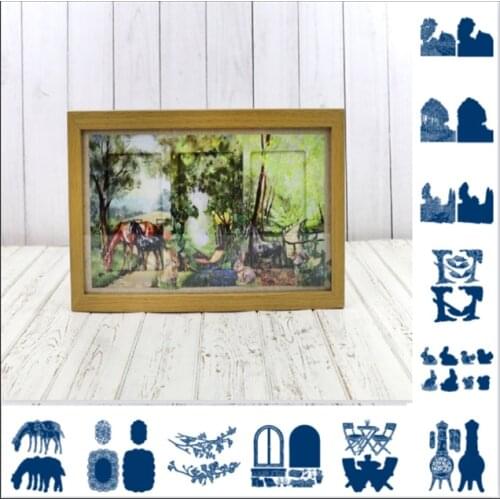 New Leaves Table Horse Window Metal Cutting Die Scrapbook Embossed Paper Card Album Craft Template Cut Die New for 2021 Arrive