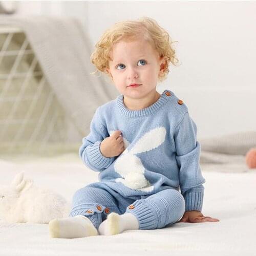 0-24M Autumn Newborn Baby Clothes Cartoon Baby Romper Infant Knit Jumpsuit Baby Boy Girls Clothes Overalls Kids Toddler Clothing
