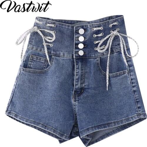 Sexy Denim Shorts New Womens Slim Fit Pants 2021 Summer Back Hollow Out Quality High Waist Tight Female Elastic Short Jeans