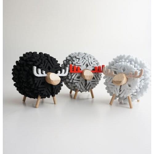 Nordic Ins Style Sheep ElkPattern Coasters Home Decor Felt Placemats Cafe Coffee Cup Coasters Set Creative Ornaments Photo Props
