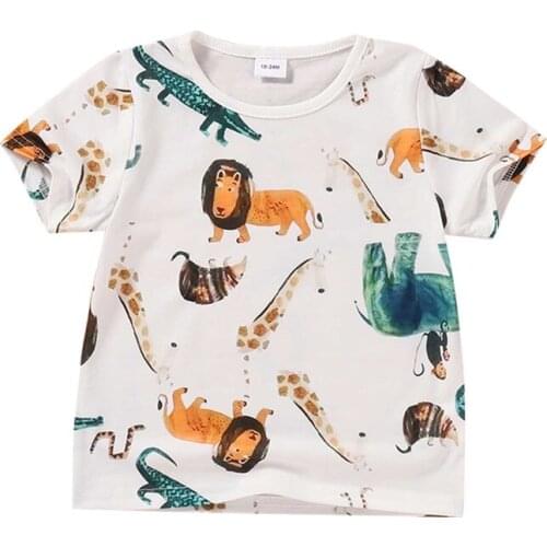 Pudcoco 1-6Y Summer T-Shirt Baby Boys Girls Short Sleeve O-Neck Casual Fashion Toddler Kids Outfits Clothes Top