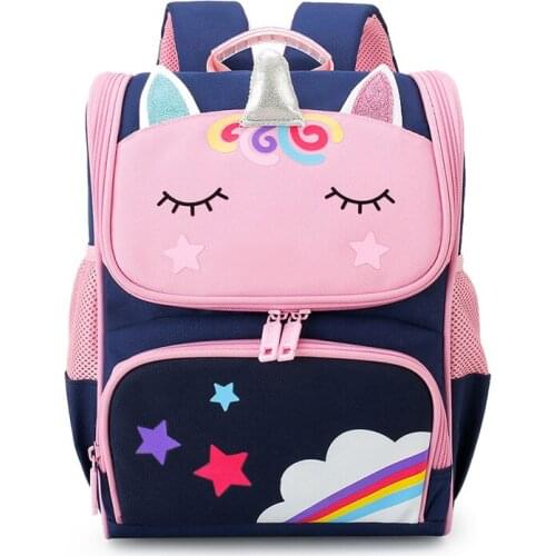 New School Backpacks Girls Book Bag Rainbow Design Cute Boys School Bag 3D Knapsack Children School Backpack Kids Satchel