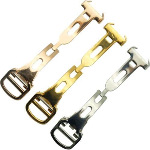 Fold Butterfly Deployment Buckle Stainless Steel Clasp Strap Watch Bands 12/14/16/18/20mm watchband Clasp Watch Accessories