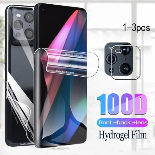 Front Back Hydrogel Film For Oppo Find X3 X 3 FindX3 Pro 5G Clear Anti-Fingerprint Full Cover Screen Protector Film camera Glass