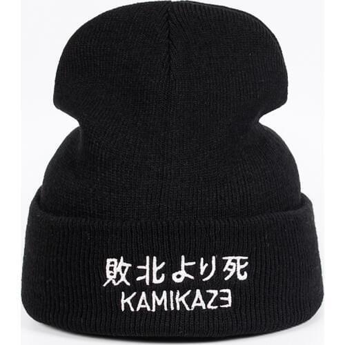 Eminem Kamikaze Knitted Hat Latest Album Hats Elastic Brand Embroidery Beanie Warm Winter Skullies Cartoon image Ski Cap