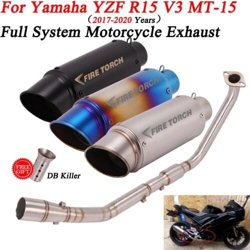 For Yamaha YZF R15 V3 2017-2020 Years Escape Motorcycle Full System Exhaust Front Modified Link Pipe Muffler DB Killer