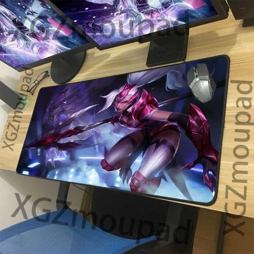 XGZ Large Gaming Mouse Pad Black Lock Edge Anime Fashion Girl Animal Leopard Computer Table Mat Non-slip Custom Coaster Carpet