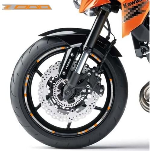 12 X Motorcycle Thick Edge Outer Rim Sticker Stripe Reflective Wheel Decals FIT ALL kawasaki Z800 z 800