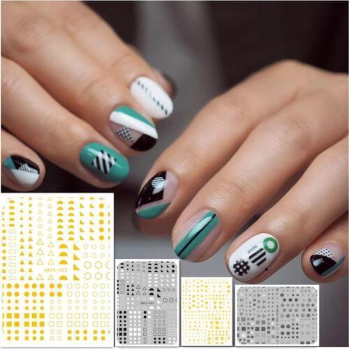 3d nail sticker Hanyi series Geometric triangle design HAXX-54 55 58 59 nail decal art decoration stamping accessory
