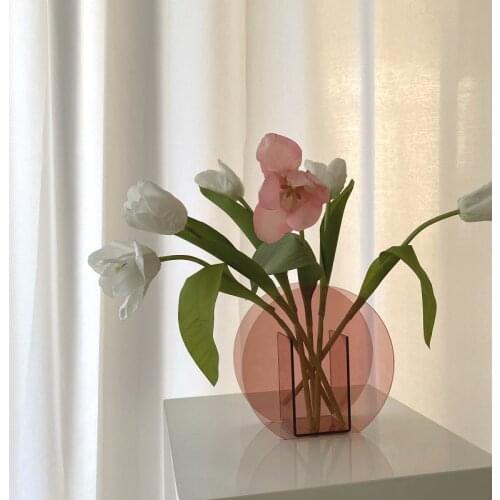 Acrylic Geometric Vase Flowers Floral Home Art Decoration Floral Arrangement Living Room Decoration Plant Pots Decorative