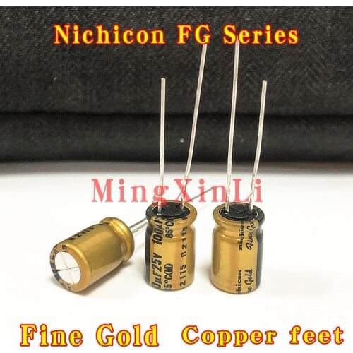 20Pcs FG Series Fine Gold 16V25V50V10UF 47UF 33UF 100UF 470UF HIFI Audio Capacitor Aluminum Electrolytic Capacitor