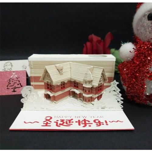 Art Block Customized Memo Pads 3D Stick Notes Festival Stickers Papers Card Christmas Type Teared off Decorative 3D Notepad