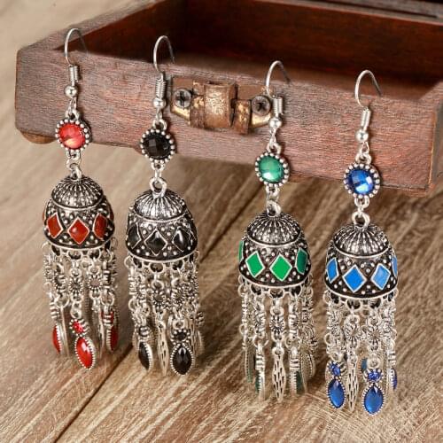 LOVBEAFAS Bohemian Statement Dangle Earrings For Women Vintage Long Tassel Drop Earring Fashion Jewelry Enamel Brincos Bijoux