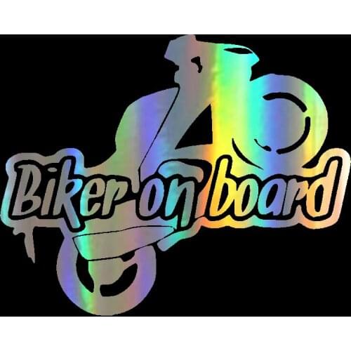 DecalsMe DecalsMe Sticker 15*18.5cm Biker on board Reflective Car Stickers Auto Decal Funny JDM Vinyl On Car styling