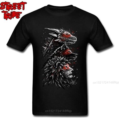 Gamer T-shirt Dragon Wolf Lion T Shirt Custom For Man 100% Cotton Crew Neck Sailor Style Clothes Vintage Art Tops Brand New