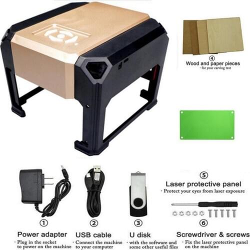 DIY Laser Engraving Machine High Speed Household Laser Printer Automatic Handicraft Wood engraver Tool Of Custom Logo 3000MW