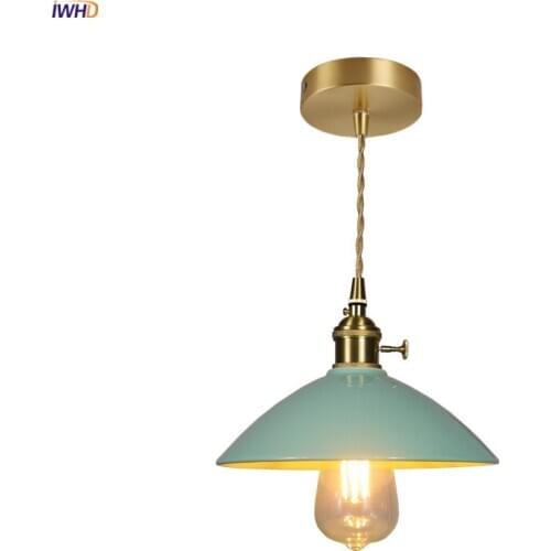 IWHD Nordic Style Ceramic Edison Pendant Lighting Dinning Living Room Light Copper Hanging Lamp LED Suspension Luminaire
