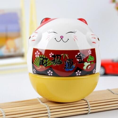 Kyrgyzstan good Lucky cat ceramic tumbler Home Furnishing office desk lovely decoration decoration 0242