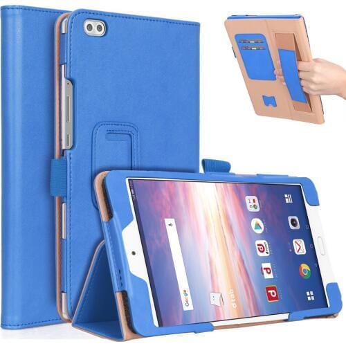 Cowhide Hand Strap Leather Magnet Cover Stand Funda Capa Case For Huawei Mediapad Honor Waterplay 8.0 HDL-W09/AL00 + Film + Pen