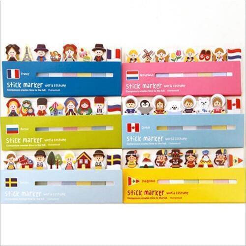 8pcs/lot New girl doll style sticky notepad /460 Memo / message post marker / label School supplies/ stationery/papelaria G062