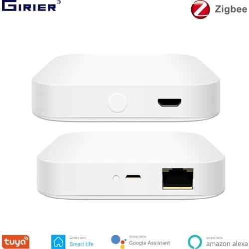 Tuya ZigBee Gateway Bridge, Wired/Wireless Smart Hub, Smart Life App Remote Control, Compatible with Alexa Google Home Assistant