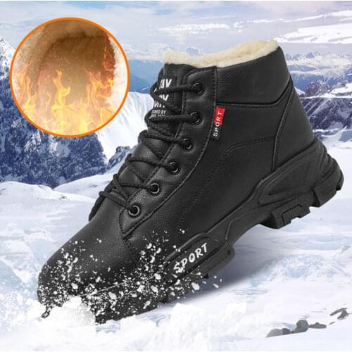 2021 Winter New Mens Warm Mens Shoes Fashion Snow Boots Casual Plus Velvet Martin Boots Lace-Up Cotton boots
