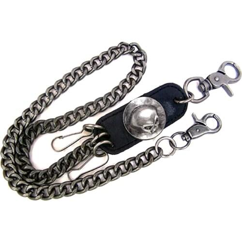 Mens Motorcyle KeyChain Jean Biker Wallet Belts Chain Skull Charm Gothic Rock Skull Pants Trousers Waist Key Mens BL48