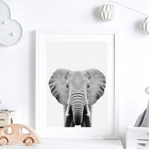 Elephant Print Nursery Safari Animal Wall Art Canvas Painting Nordic Poster Wall Picture Baby Room Art Wall Decor