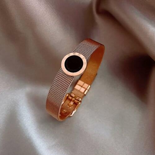 Stainless Steel Bracelet for Women Roman Letter Titanium Steel Bracelet Student Simple Bracelet Jewelry Wholesale