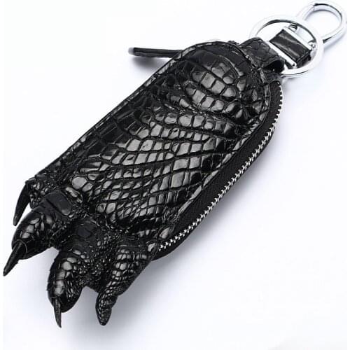 2021 new Real crocodile leather key bag crocodile claw key ring mens leather car lock key bag womens business car trinkets