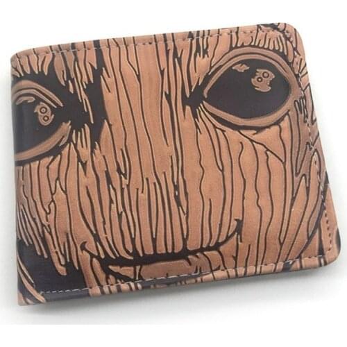 Disney New Product Guardians of The Galaxy Groot Short PU Coin Purse Tree Cute Male Coin Purse Wallet Men