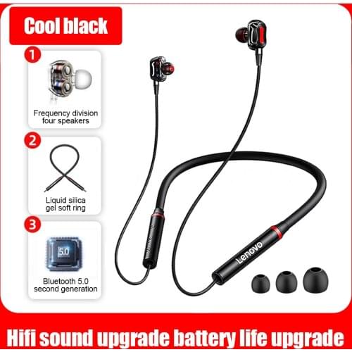 Original Lenovo HE05Pro / HE05 Bluetooth 5.0 In-ear Earphone Wireless Headset Neck Running Sports 8D Stereo Magnetic Earphones
