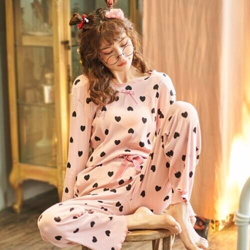Autumn Thin Cotton Prenatal + Postnatal Nursing Sleepwear Soft Breathable Pajamas Suits for Pregnant Women Pregnancy Homewear