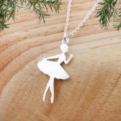 Tiny Dancer Pirouette Ballerina Girl Shape Necklace For Women Minimal Jewelry Stainless Steel Rose Gold Ballet Necklace Collares