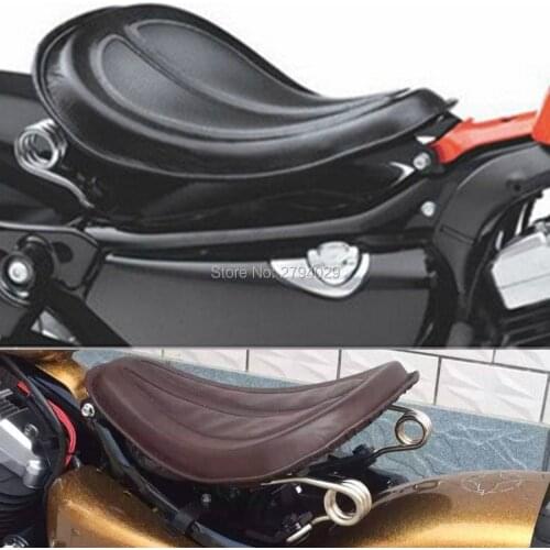 Motorcycle Cushion Solo Seat W/ Brackets Spring Fits for Harley 2004-2015 Sportster XL1200 XL883 Iron 883 Custom
